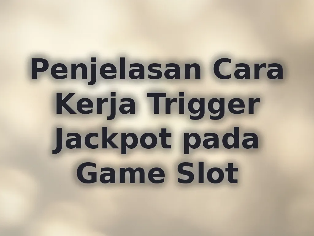 Penjelasan Cara Kerja Trigger Jackpot pada Game Slot